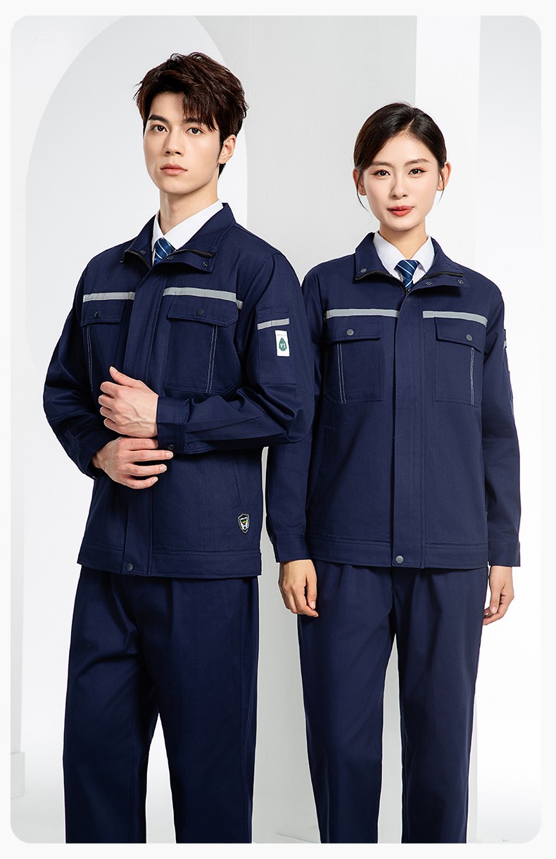 JC-H9935 純棉防靜電工作服套裝男汽修車間工廠電焊服廠服反光條工裝勞保服(圖17)