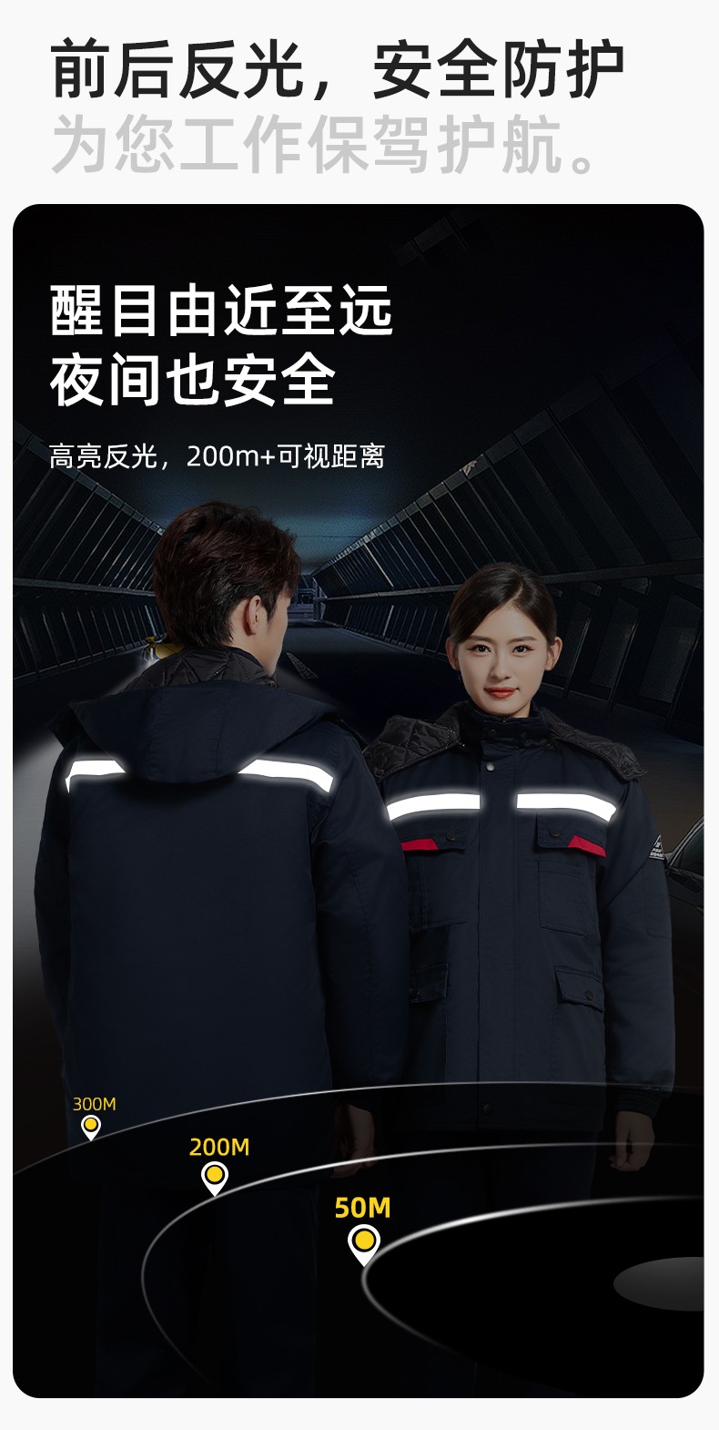 YM-20901Z 加油站靜電工作棉服電子工廠男女冬季勞保工程棉衣棉襖加厚工作服(圖6)