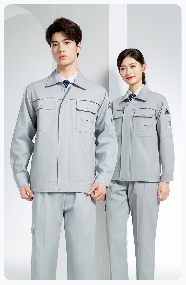 FJD8099 春秋純棉防靜電工作服套裝定制電網化工廠汽修車間耐磨反光勞保服(圖12)