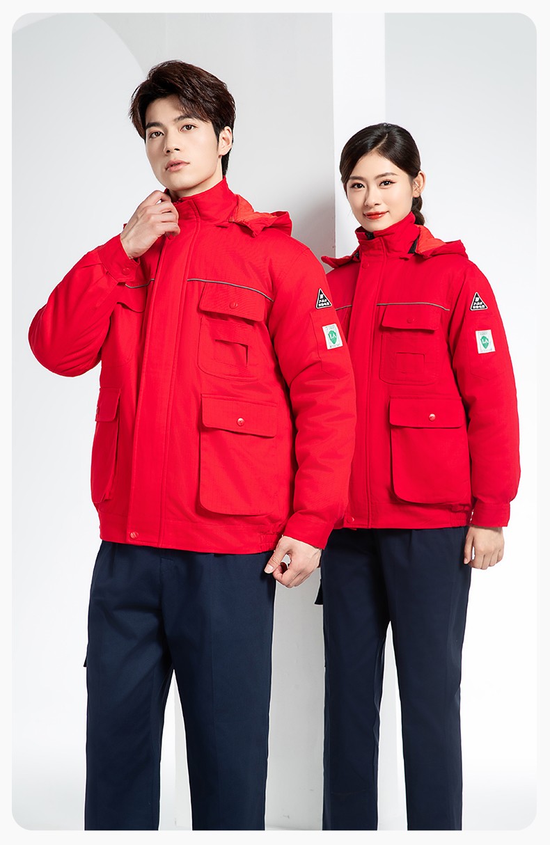 FJD8899Z 冬季純棉防靜電工作服棉服定制冷庫加厚保暖化工廠棉衣勞保服棉襖(圖15)
