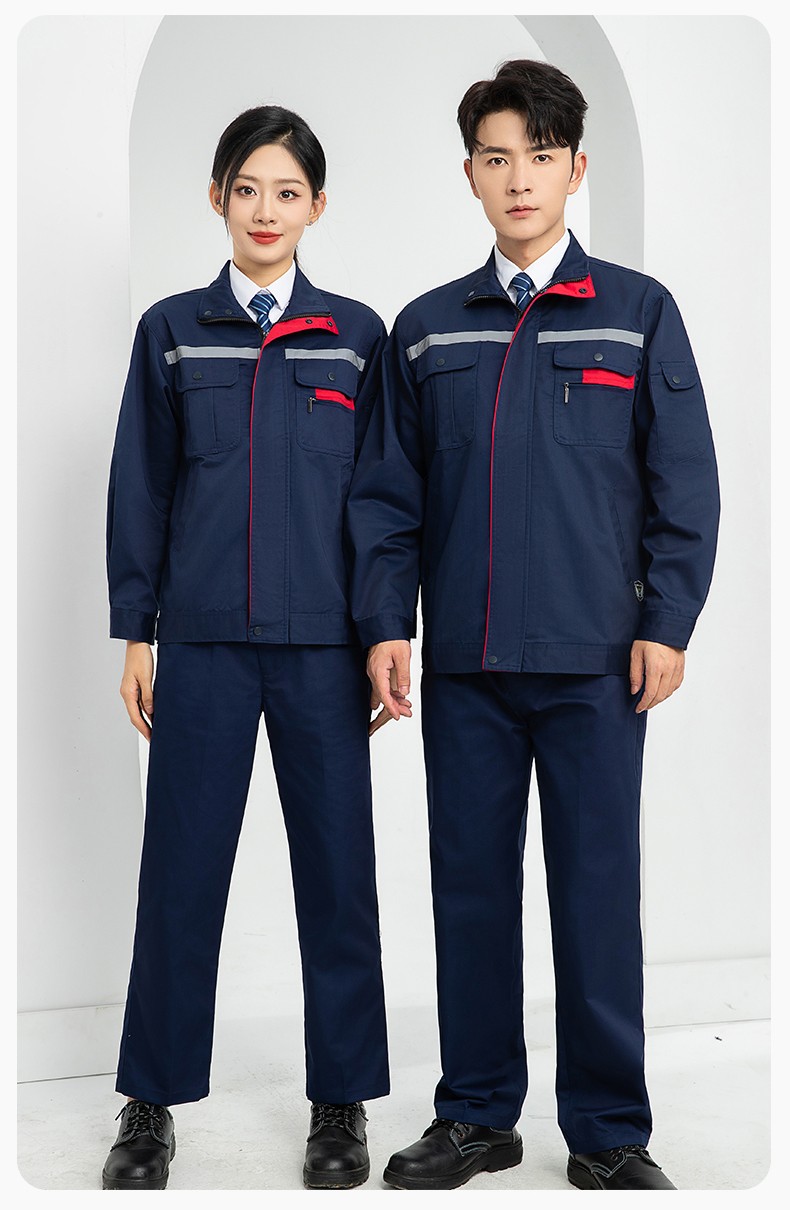 LJ-9902 春秋防靜電勞保工作服套裝男拼色耐磨電焊工加油站干活可定制工裝勞保服(圖16)