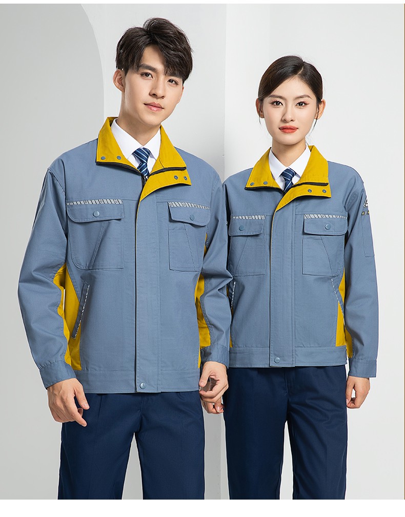 LW-8063 防靜電工作服春秋套裝定制耐磨勞保服男汽修加油站工地工裝印LOGO(圖22)