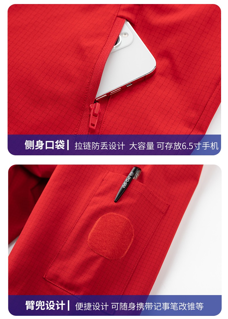 LW-8093 雙層防靜電套裝定制男拉鏈款拼色中石化加油站工廠工裝勞保服印字(圖13)