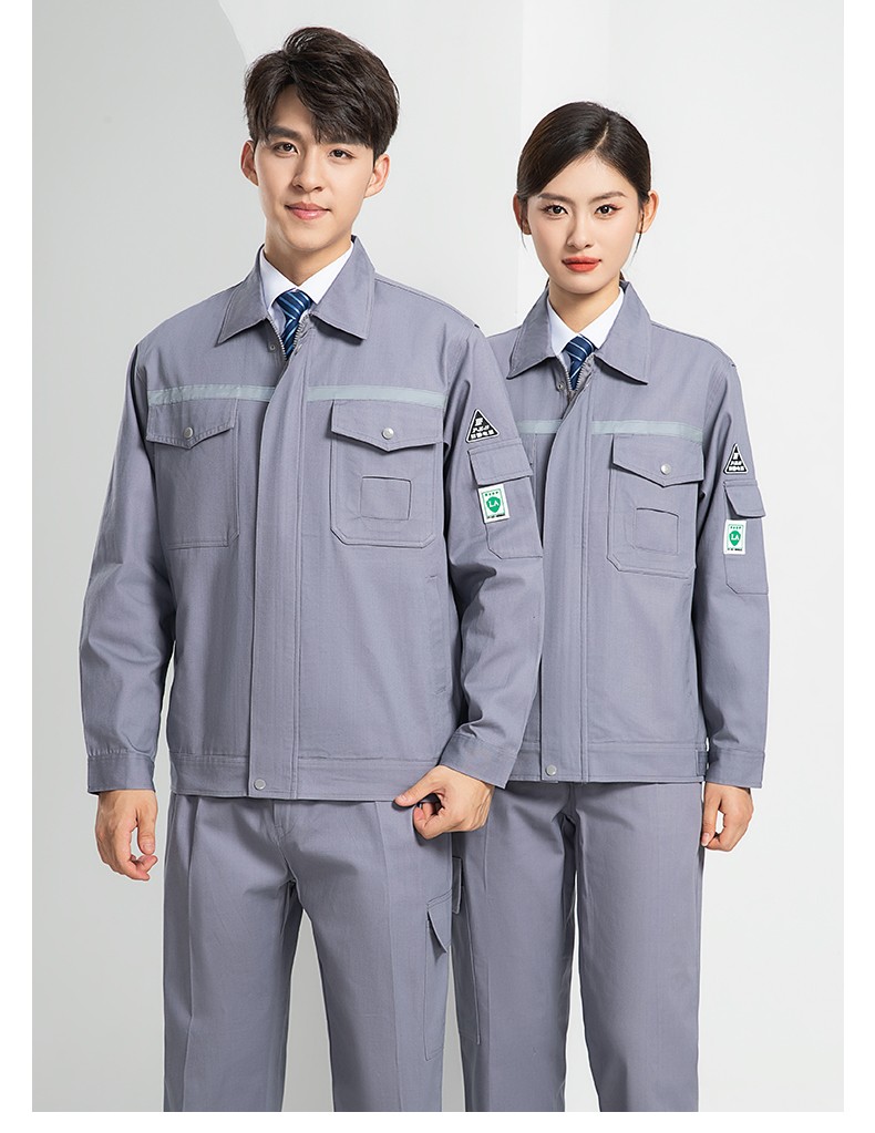 LW-8107 純棉長袖防靜電工作服套裝男女電工服反光化工廠勞保服燃氣站工裝(圖22)