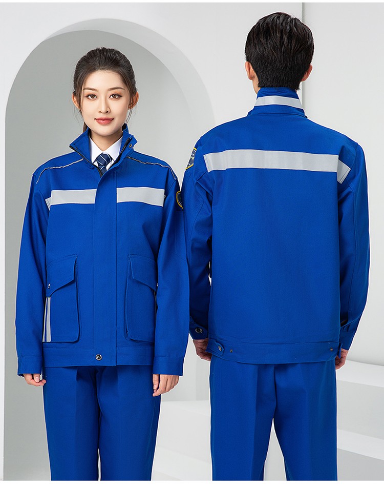 LW-8635 純棉防阻燃春秋工作服套裝男加厚耐磨工廠車間電焊焊工防燙勞保服(圖23)