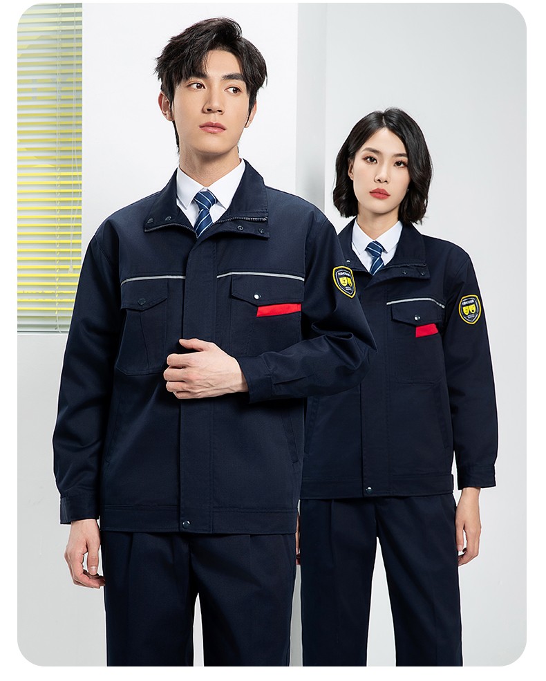 YJ-1302 防靜電防酸堿工作服套裝男春秋化工廠反光條耐磨工裝勞保服定制(圖18)