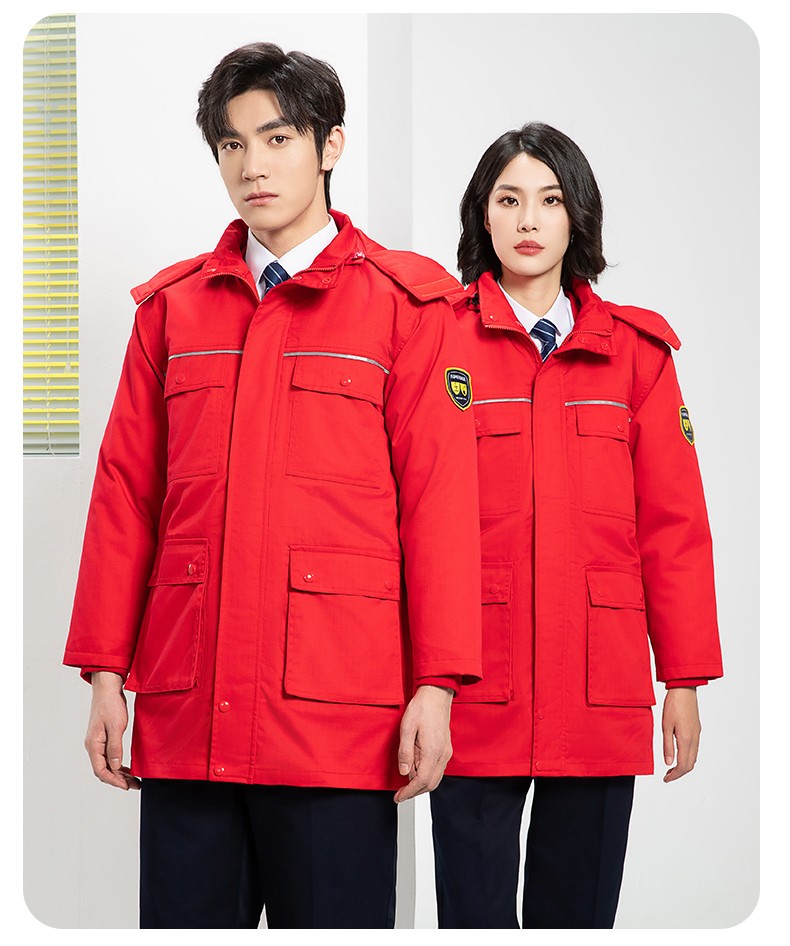 YJ-1305 冬季工作服棉衣男耐磨加絨加厚石油化工防靜電防酸堿勞保棉服外套(圖23)