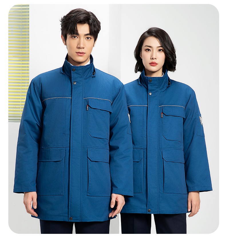 YJ-8824 冬季防靜電棉服男可拆卸純色加厚防寒保暖外套車間工廠團體服定制(圖25)