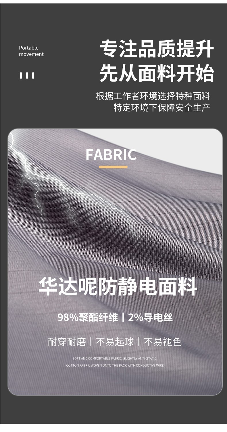 YJ-2305 防靜電大褂長袖工作服純色電子廠男女防塵食品廠防靜電大褂定制(圖6)