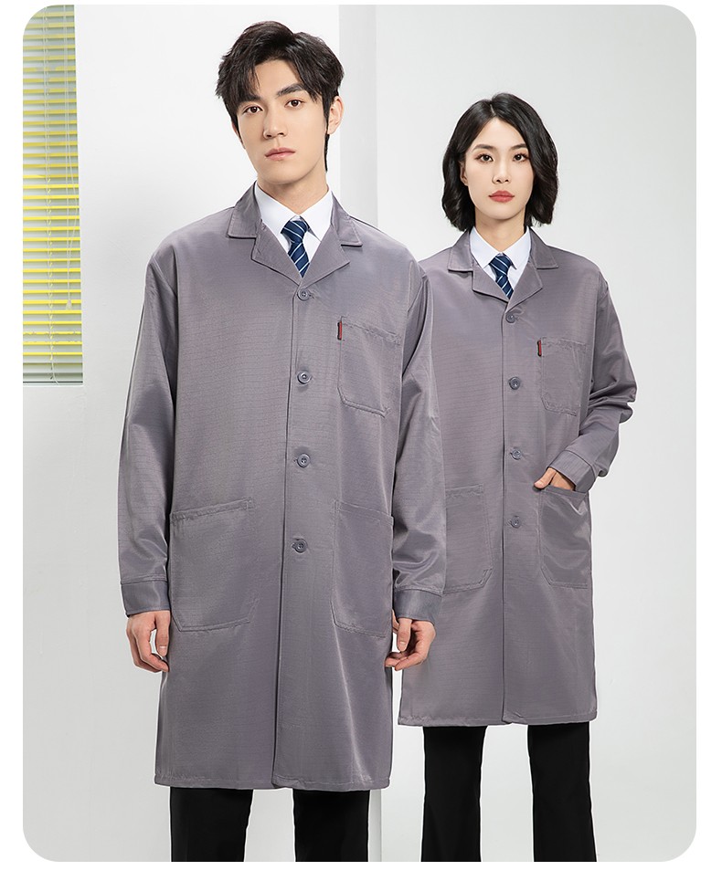 YJ-2305 防靜電大褂長袖工作服純色電子廠男女防塵食品廠防靜電大褂定制(圖17)