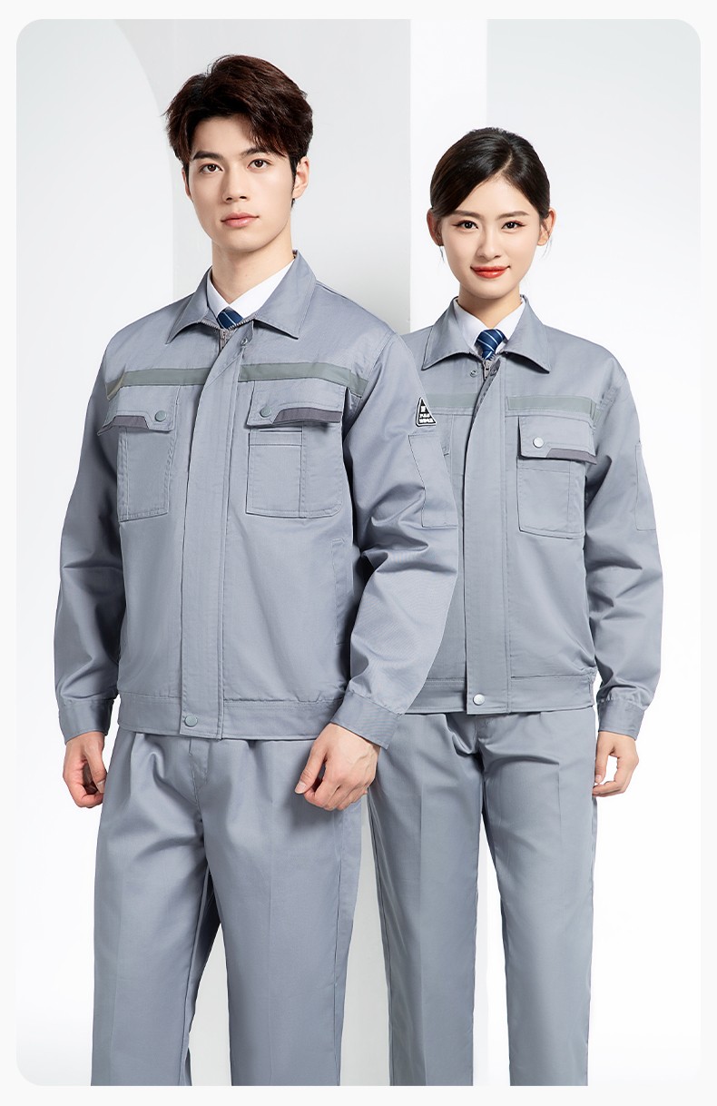 YM-20801F 防靜電工作服定制春秋加厚耐磨套裝男女加油加汽站化工車間勞保服(圖15)